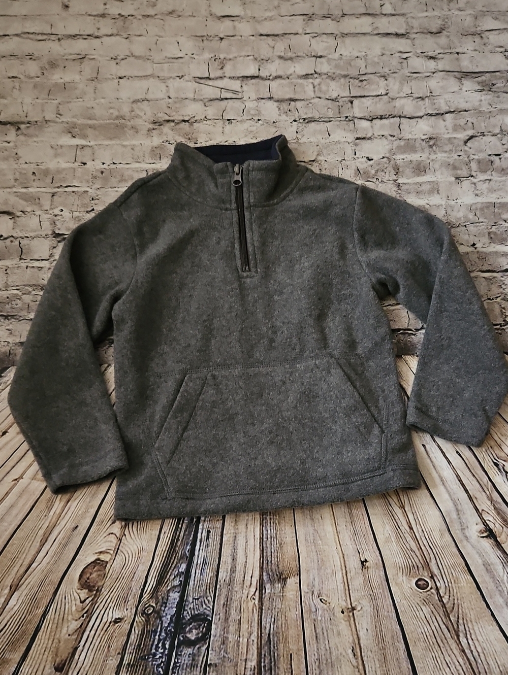 Place Boys' Gray Half-Zip Puffer-Style Fleece Pullover Size 4